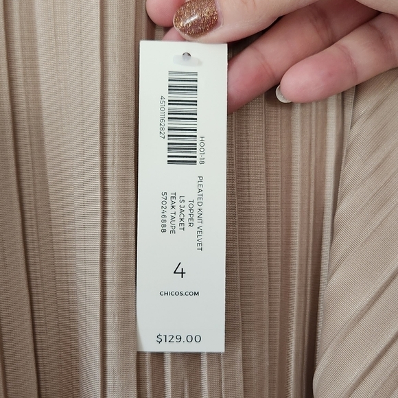 Chico's Tan Pleated Jacket - Picture 9 of 9